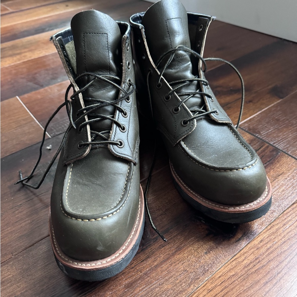 Red Wing Shoes Dark Olive Leather Boots